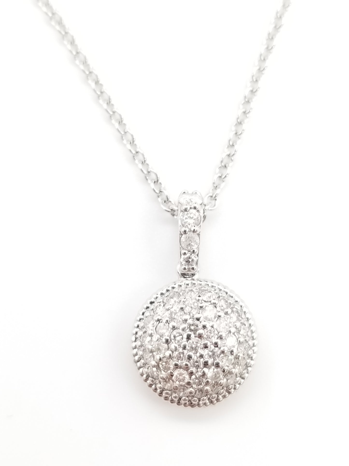 0.40 Carat Circle Shape Half Moon Natural Diamond Pendant