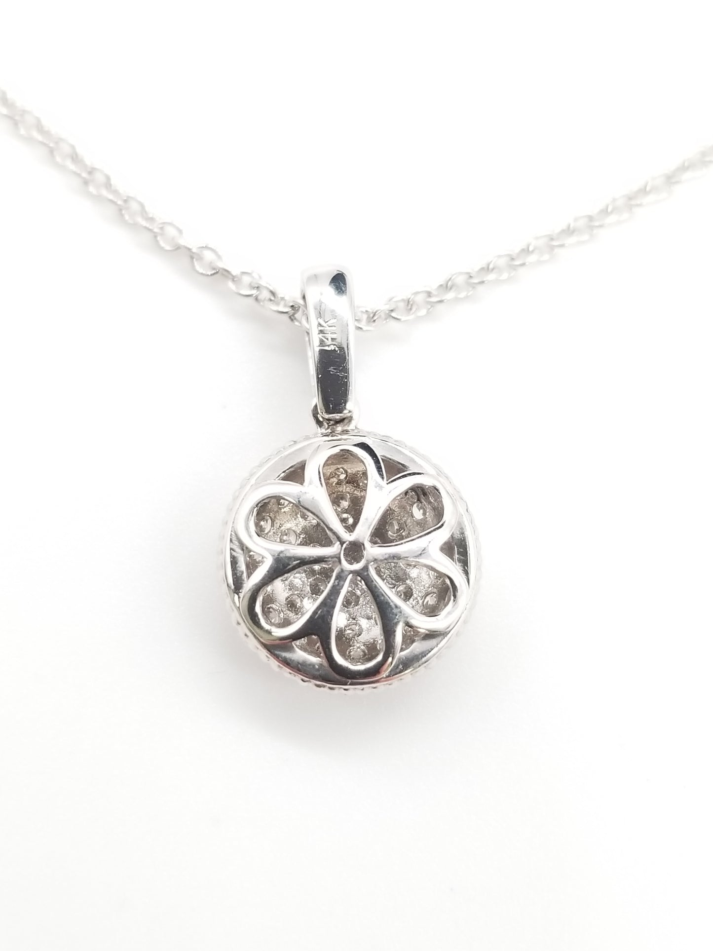0.40 Carat Circle Shape Half Moon Natural Diamond Pendant