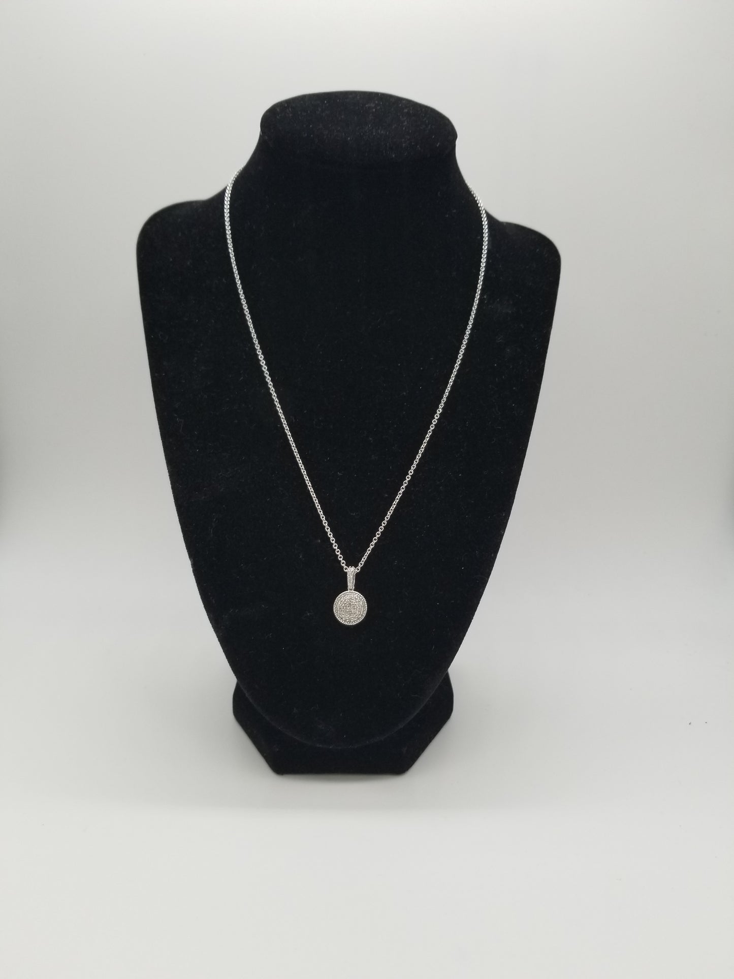 0.40 Carat Circle Shape Half Moon Natural Diamond Pendant