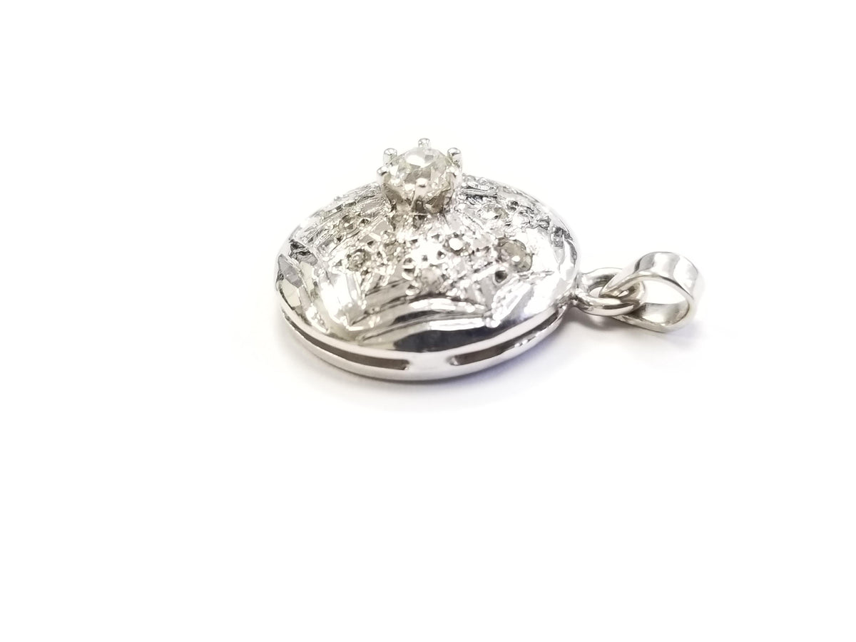 MANUFACTURER PRICING, 0.50 Carat Round Shape Old Mine Cut Diamond Pendant