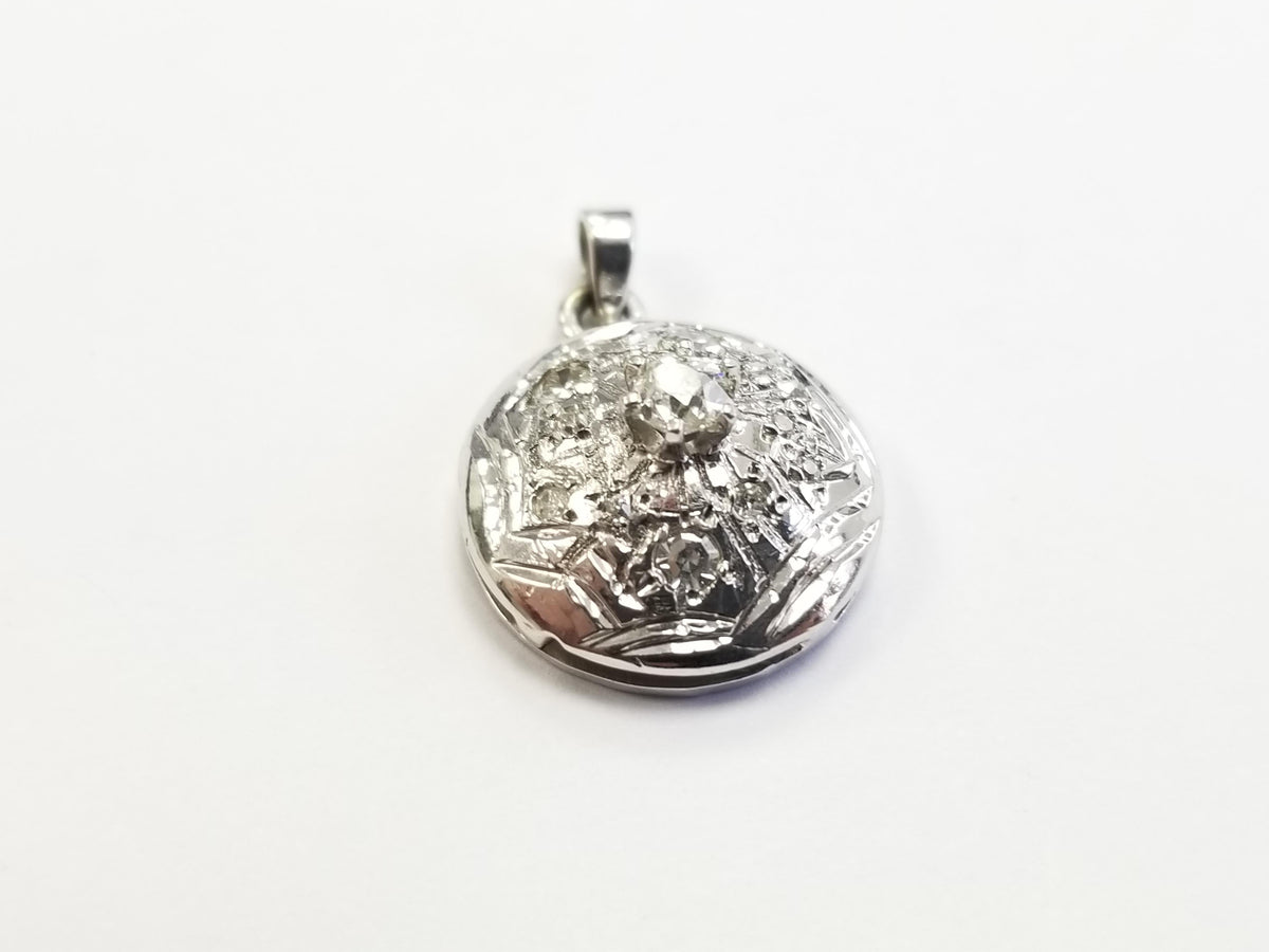 MANUFACTURER PRICING, 0.50 Carat Round Shape Old Mine Cut Diamond Pendant