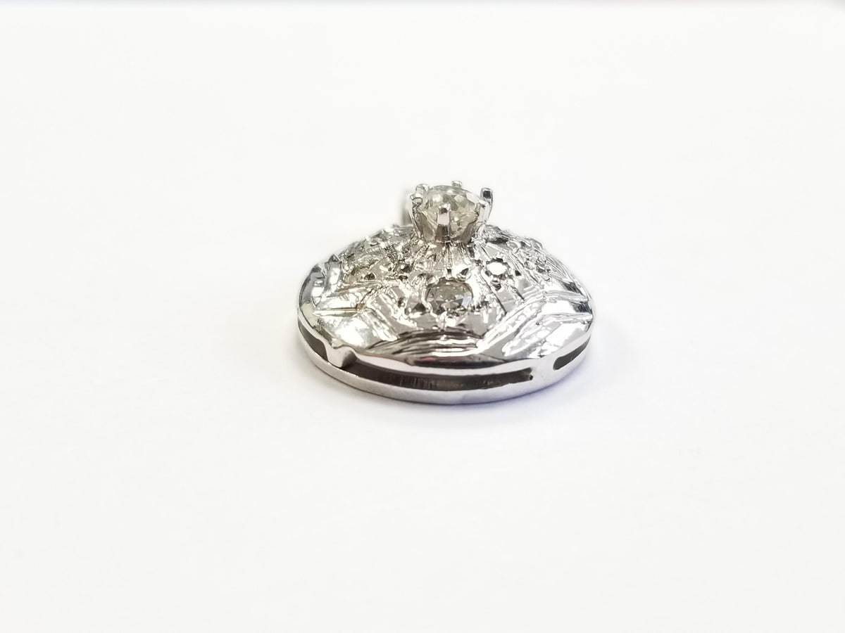 MANUFACTURER PRICING, 0.50 Carat Round Shape Old Mine Cut Diamond Pendant