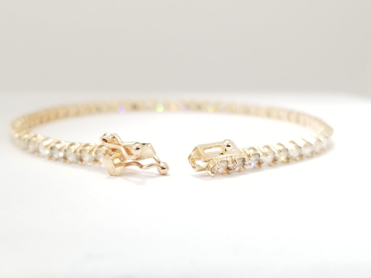 WHOLESALE VALUE, 5.03 Carat Natural Diamond Tennis Bracelet 14 Karat Rose Gold