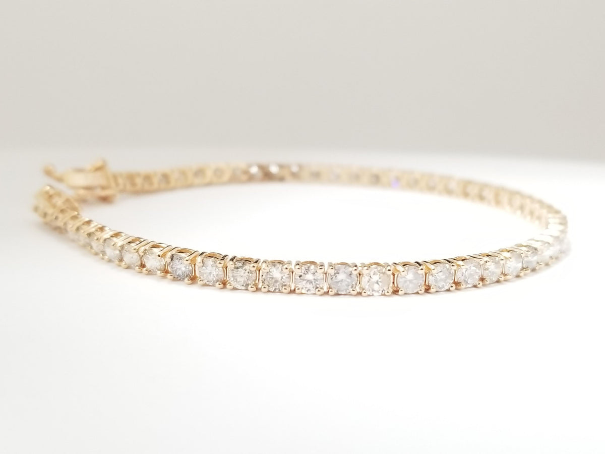 WHOLESALE VALUE, 5.03 Carat Natural Diamond Tennis Bracelet 14 Karat Rose Gold