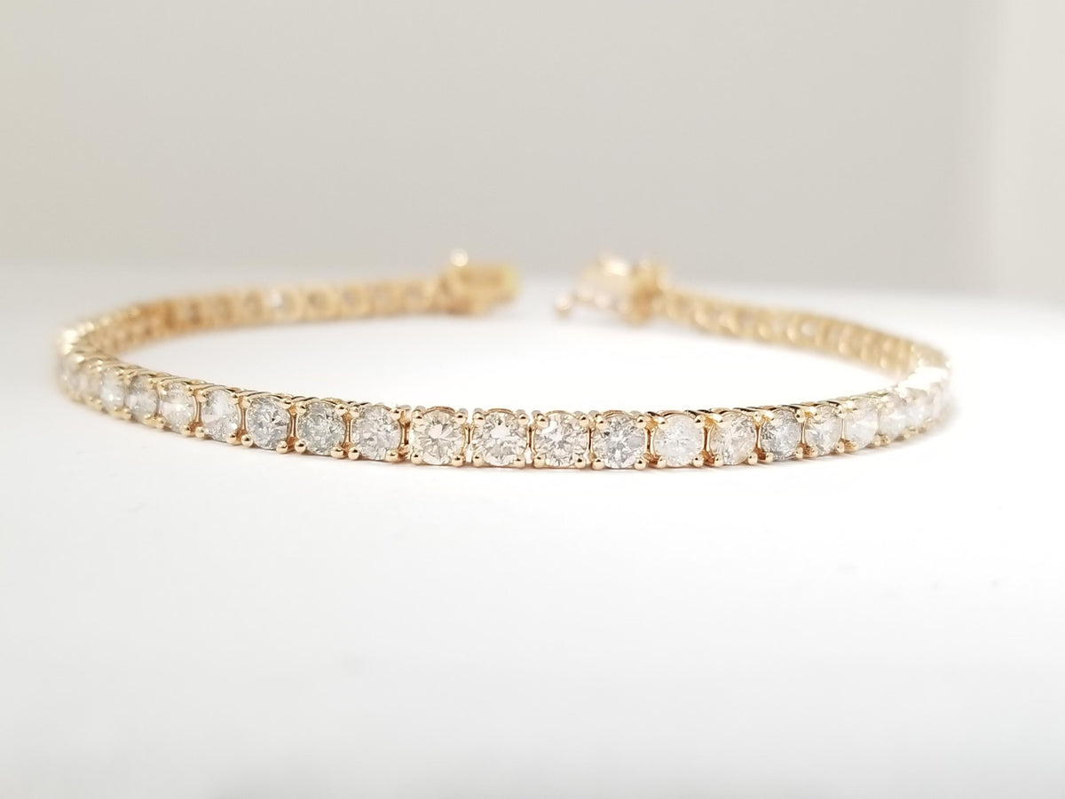 WHOLESALE VALUE, 5.03 Carat Natural Diamond Tennis Bracelet 14 Karat Rose Gold