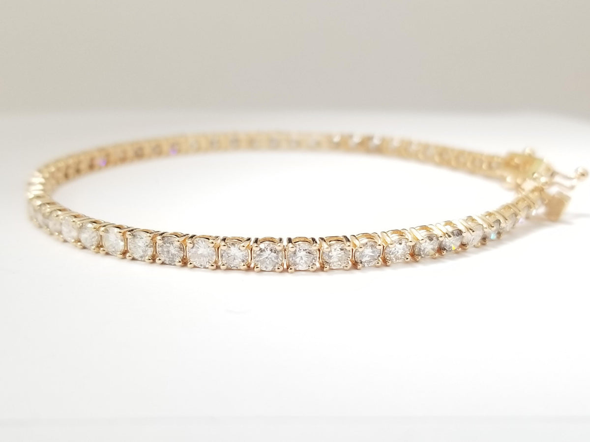 WHOLESALE VALUE, 5.03 Carat Natural Diamond Tennis Bracelet 14 Karat Rose Gold