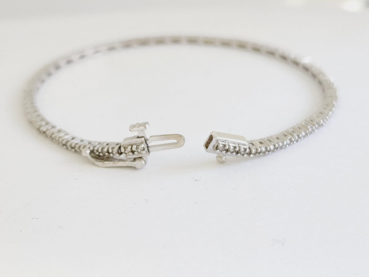 CLEARANCE, 1.14ct Round Diamond Tennis Bracelet in 14K White Gold
