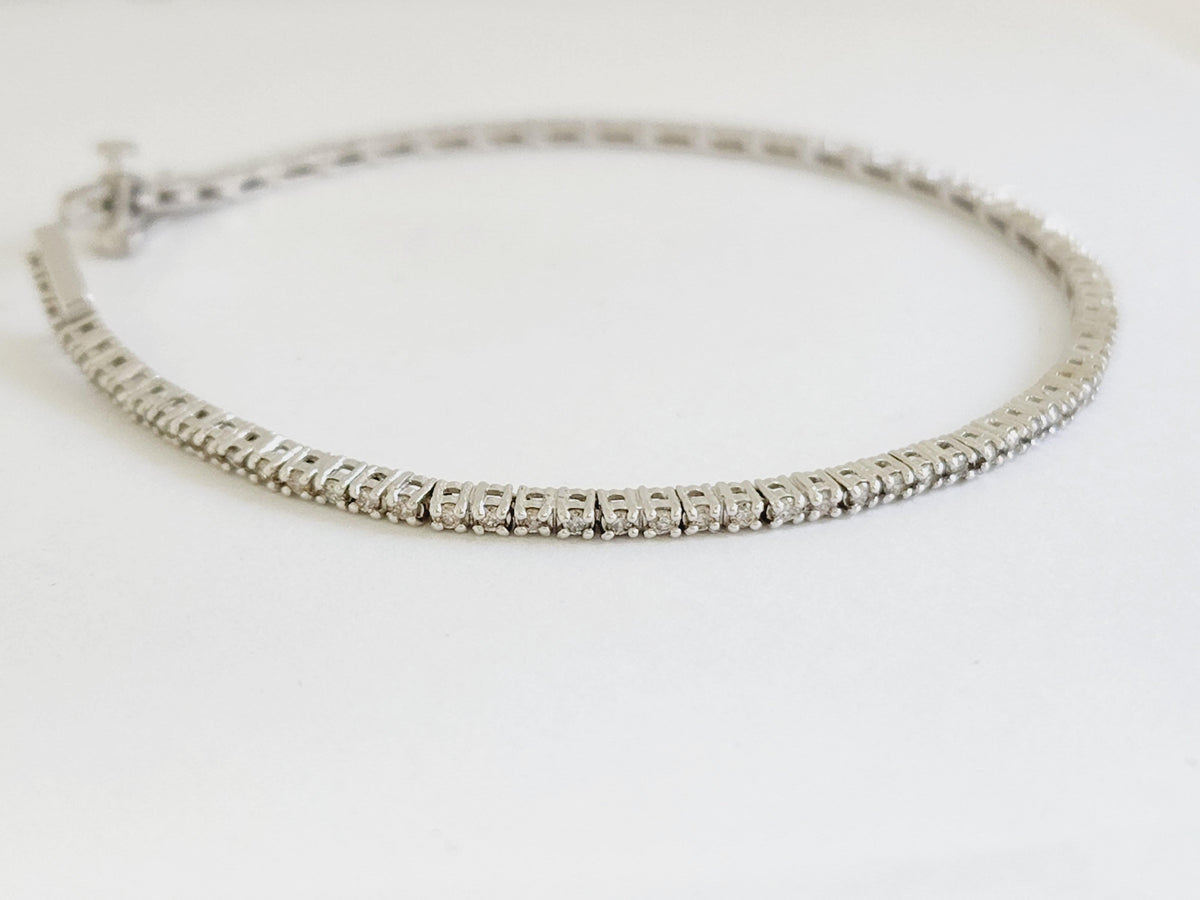 CLEARANCE, 1.14ct Round Diamond Tennis Bracelet in 14K White Gold