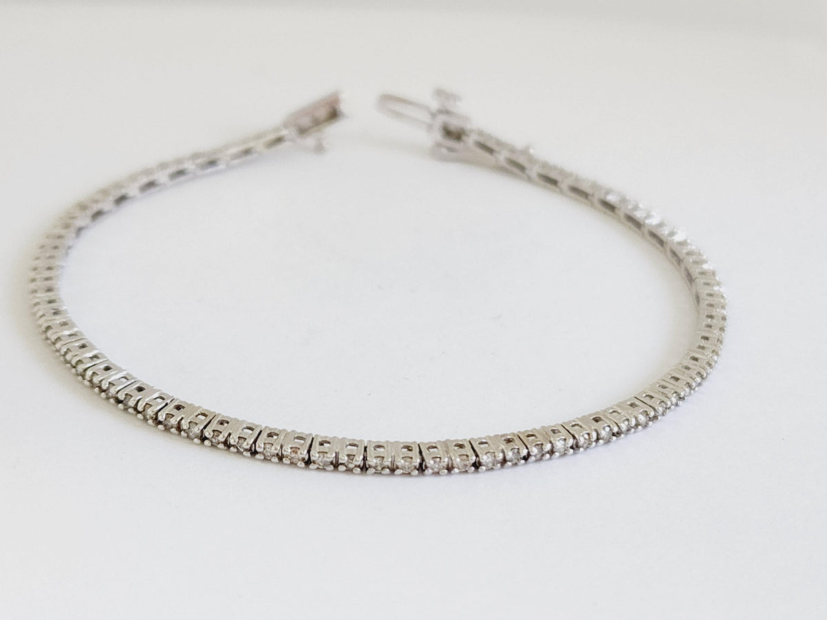 CLEARANCE, 1.14ct Round Diamond Tennis Bracelet in 14K White Gold