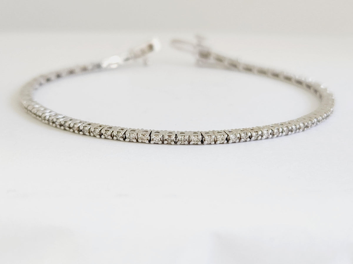 CLEARANCE, 1.14ct Round Diamond Tennis Bracelet in 14K White Gold