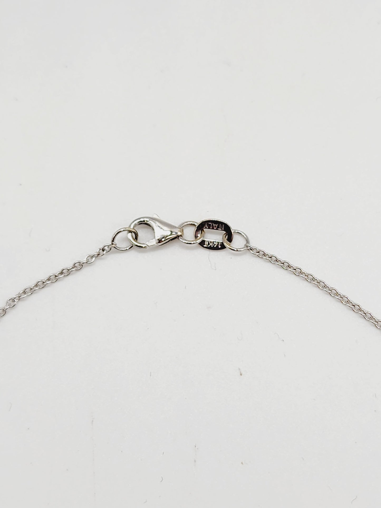 0.13 Carat Natural Diamond by the Yard Necklace 14 Karat White Gold 18''