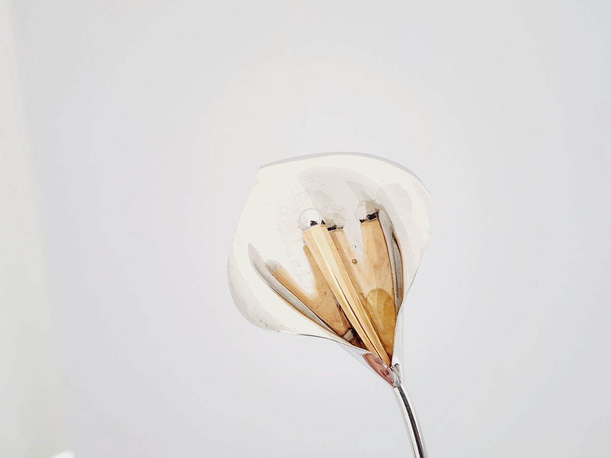 WHOLESALE VALUE, Flower Blossom Brooch Pin White Gold 14 Karat