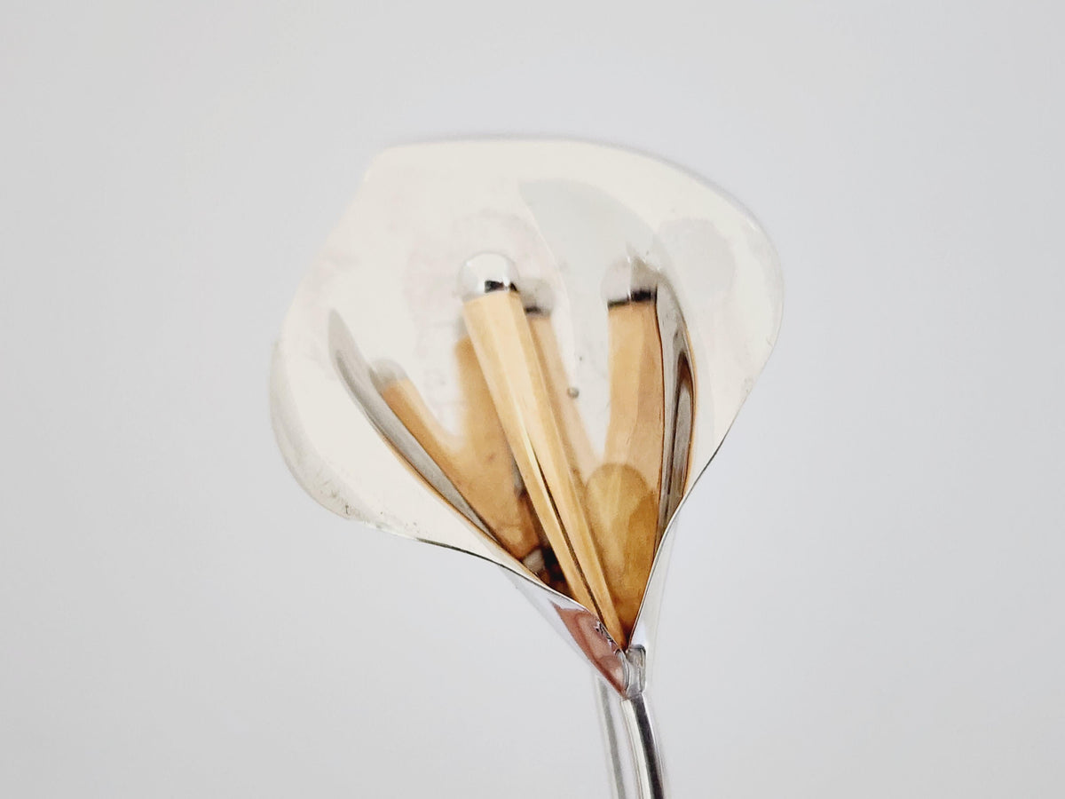 WHOLESALE VALUE, Flower Blossom Brooch Pin White Gold 14 Karat