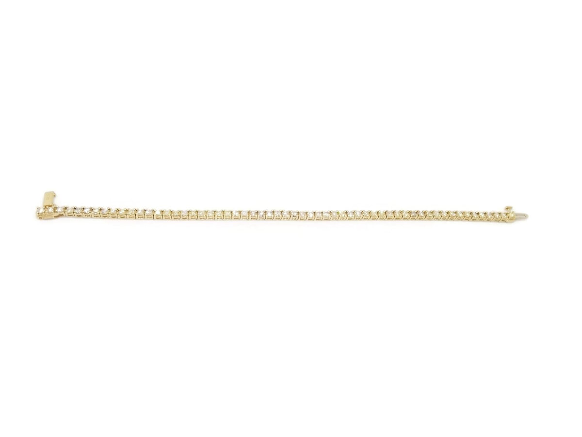 CLEARANCE, 5.01 Carat Round Natural Diamond Tennis Bracelet 14 Karat Yellow Gold