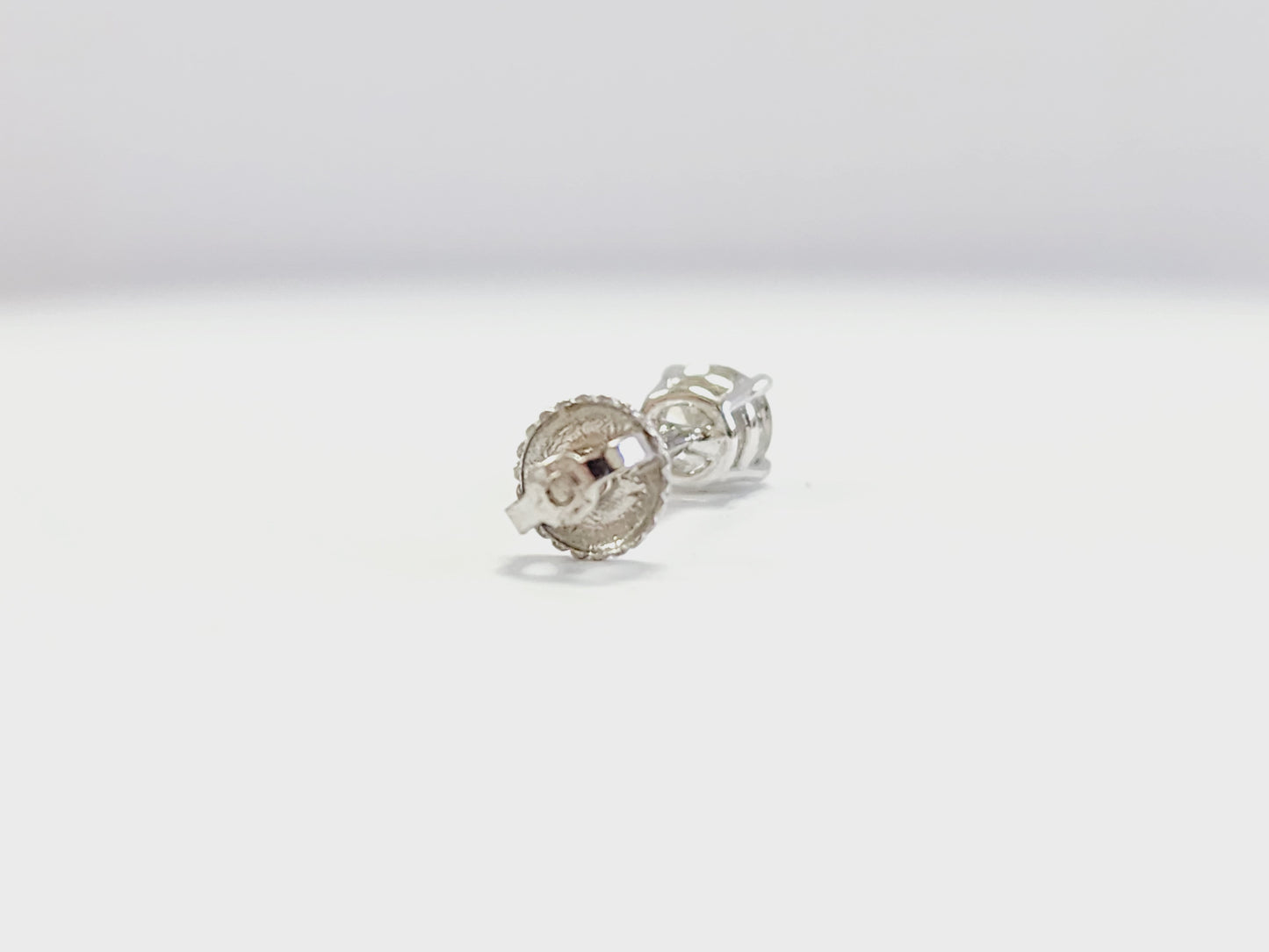 0.37 Carat Natural Diamond Round Stud White Gold 14 Karat