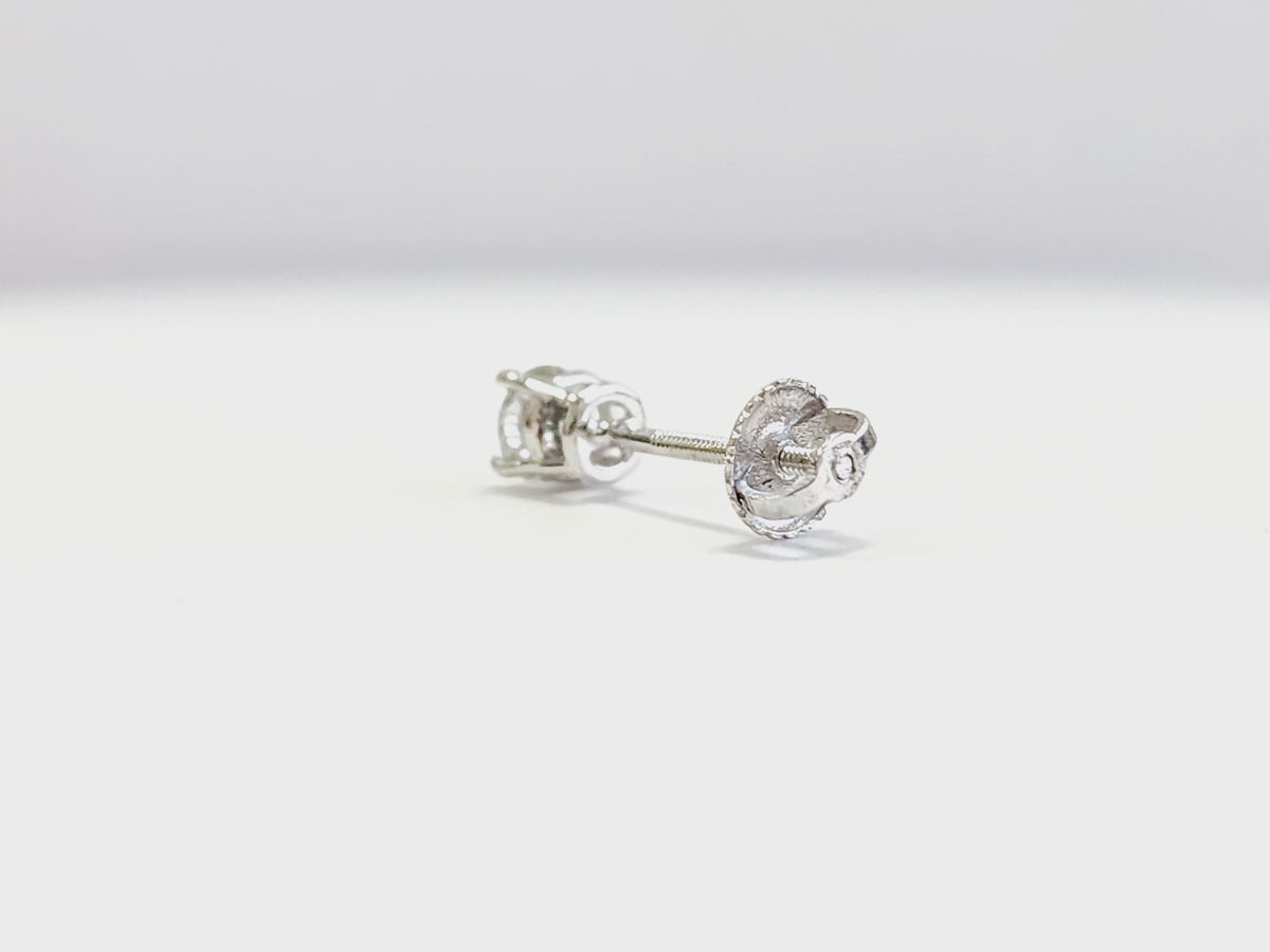 MANUFACTURER PRICING, 0.37 Carat Natural Diamond Round Stud White Gold 14 Karat