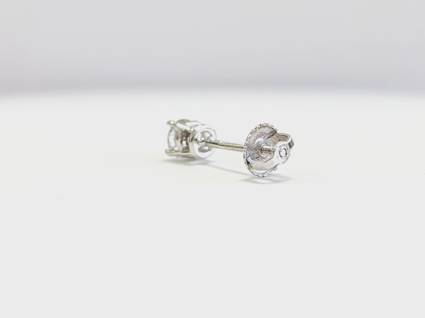 0.37 Carat Natural Diamond Round Stud White Gold 14 Karat