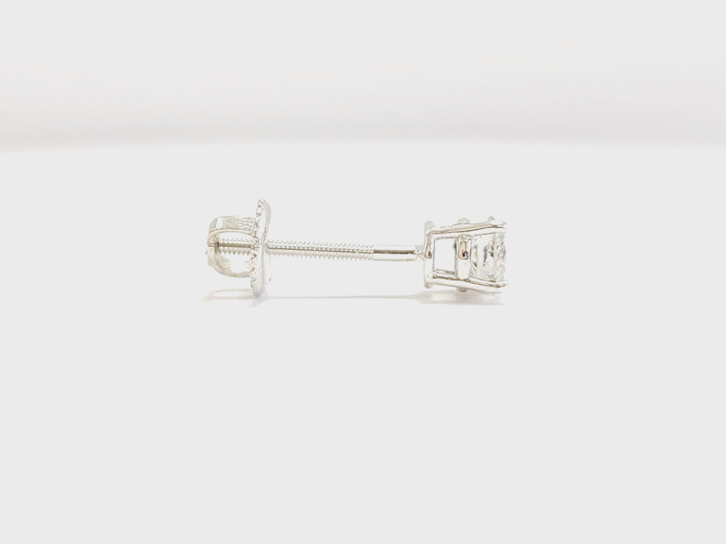 0.37 Carat Natural Diamond Round Stud White Gold 14 Karat