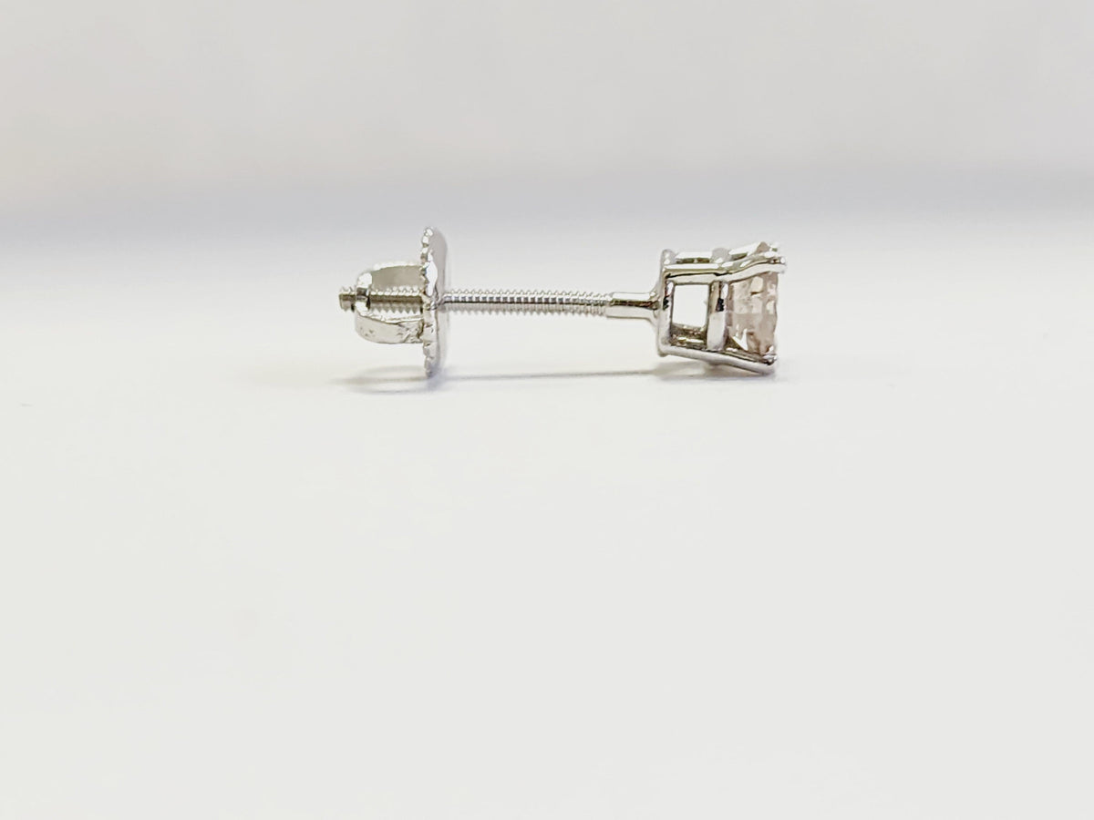 LIQUIDATION, 0.36 Carat Natural Diamond Round Stud White Gold 14 Karat