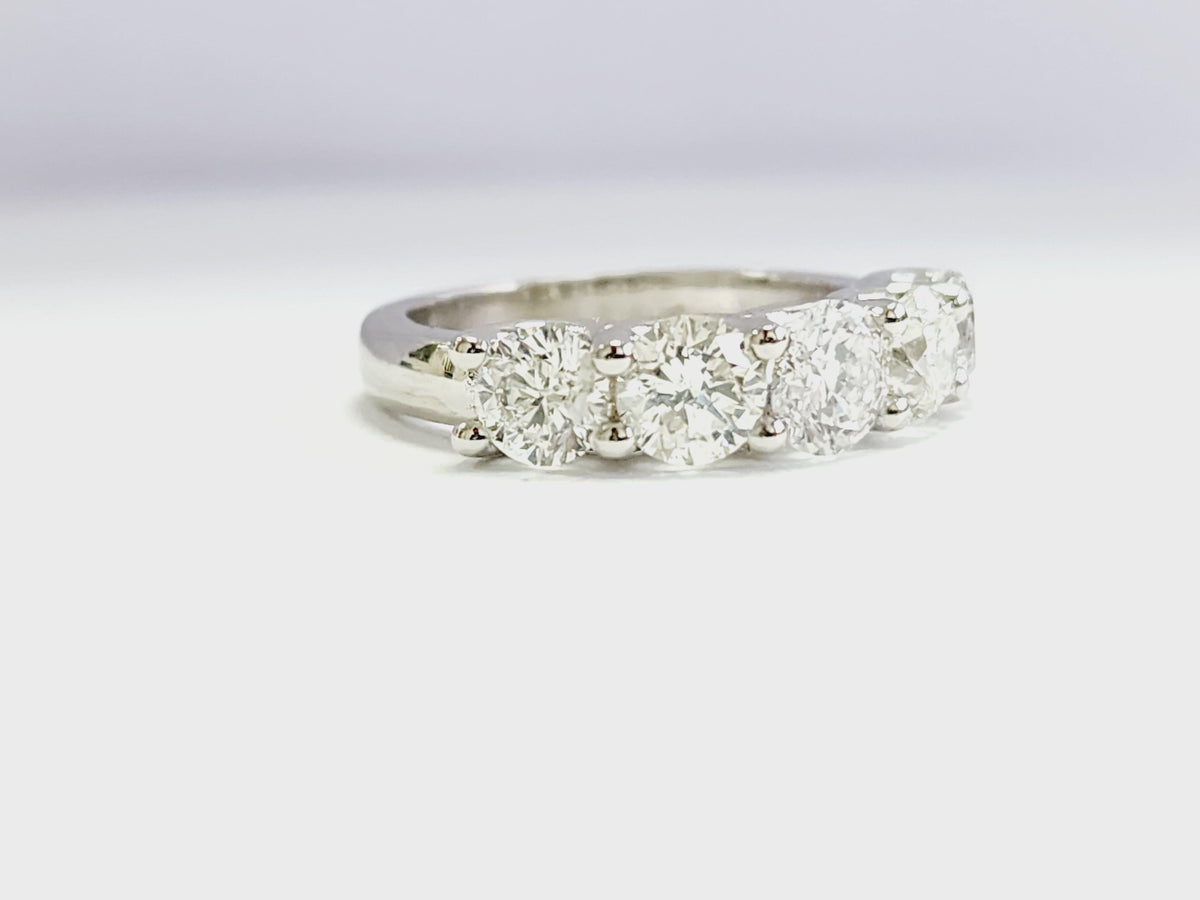 CLEARANCE, 2.56ct Diamond White Gold Mini Band Ring, Size 6.5