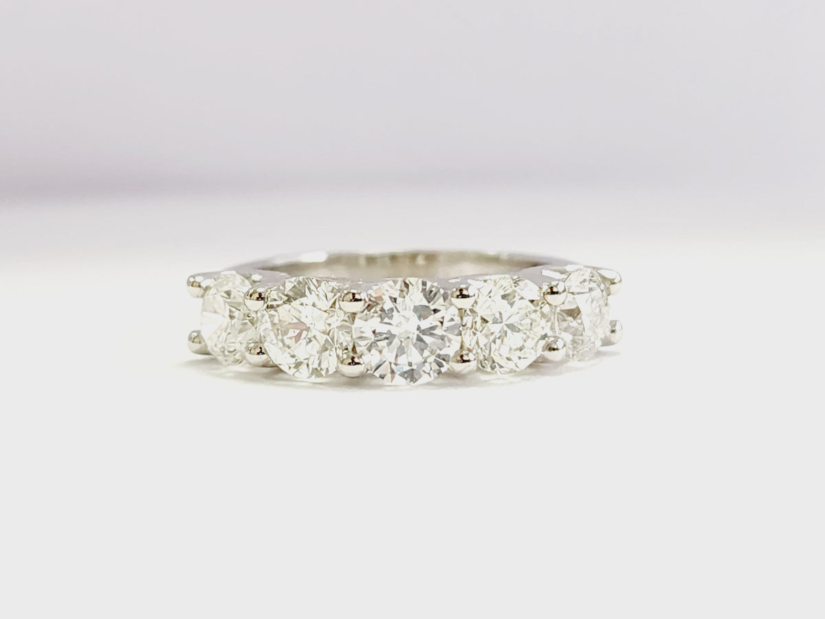 CLEARANCE, 2.56ct Diamond White Gold Mini Band Ring, Size 6.5