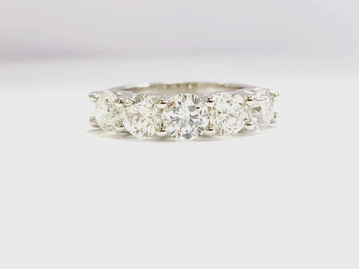 CLEARANCE, 2.56ct Diamond White Gold Mini Band Ring, Size 6.5