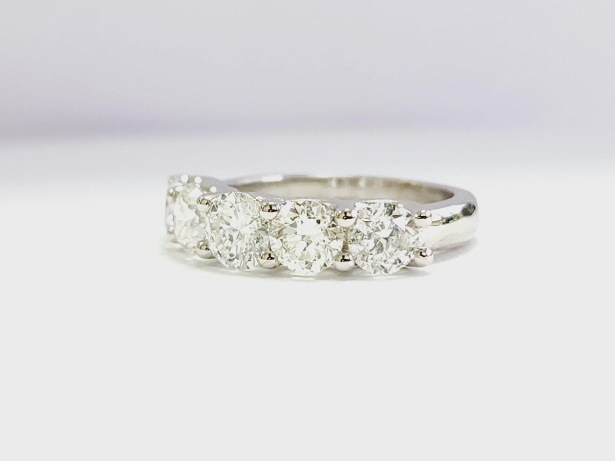 CLEARANCE, 2.56ct Diamond White Gold Mini Band Ring, Size 6.5