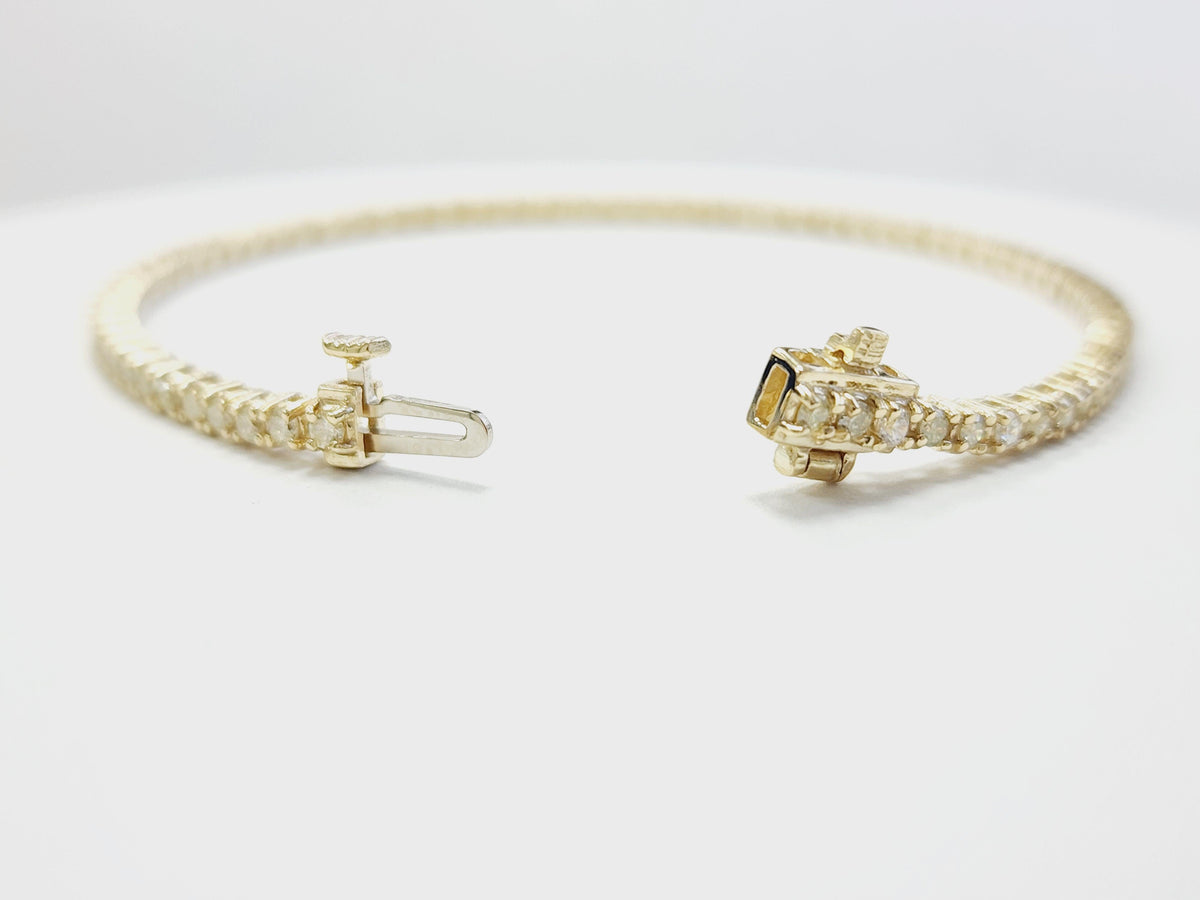 PRICED WHOLESALE, 2.04 Cts Natural Diamond Tennis Bracelet 14K Yellow