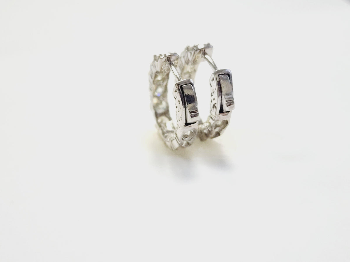 PRICED WHOLESALE, 4.01 Cts Natural Diamond Huggie Hoops Earrings 14K White Gold