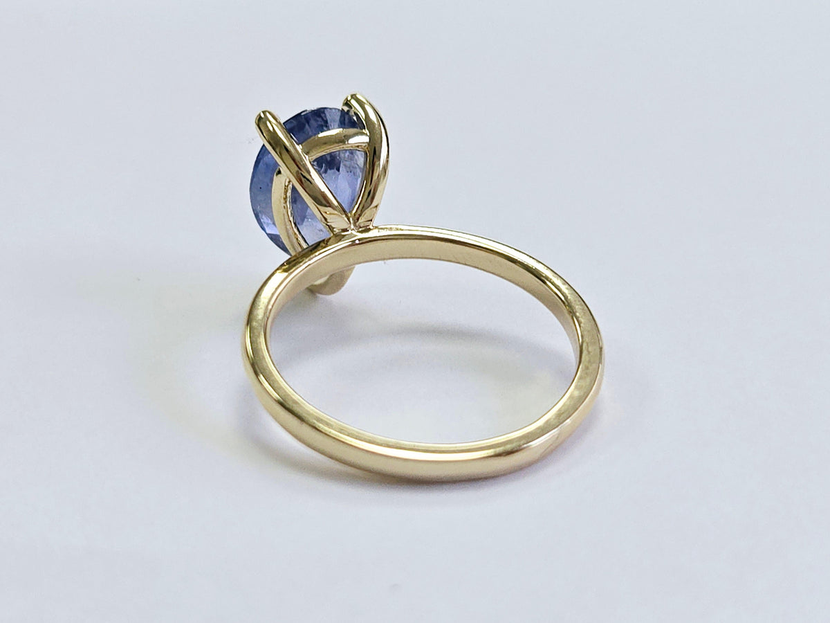 STOCK CLEARANCE, 3.10ct Pear Natural Sapphire Ring, 14k Yellow Gold