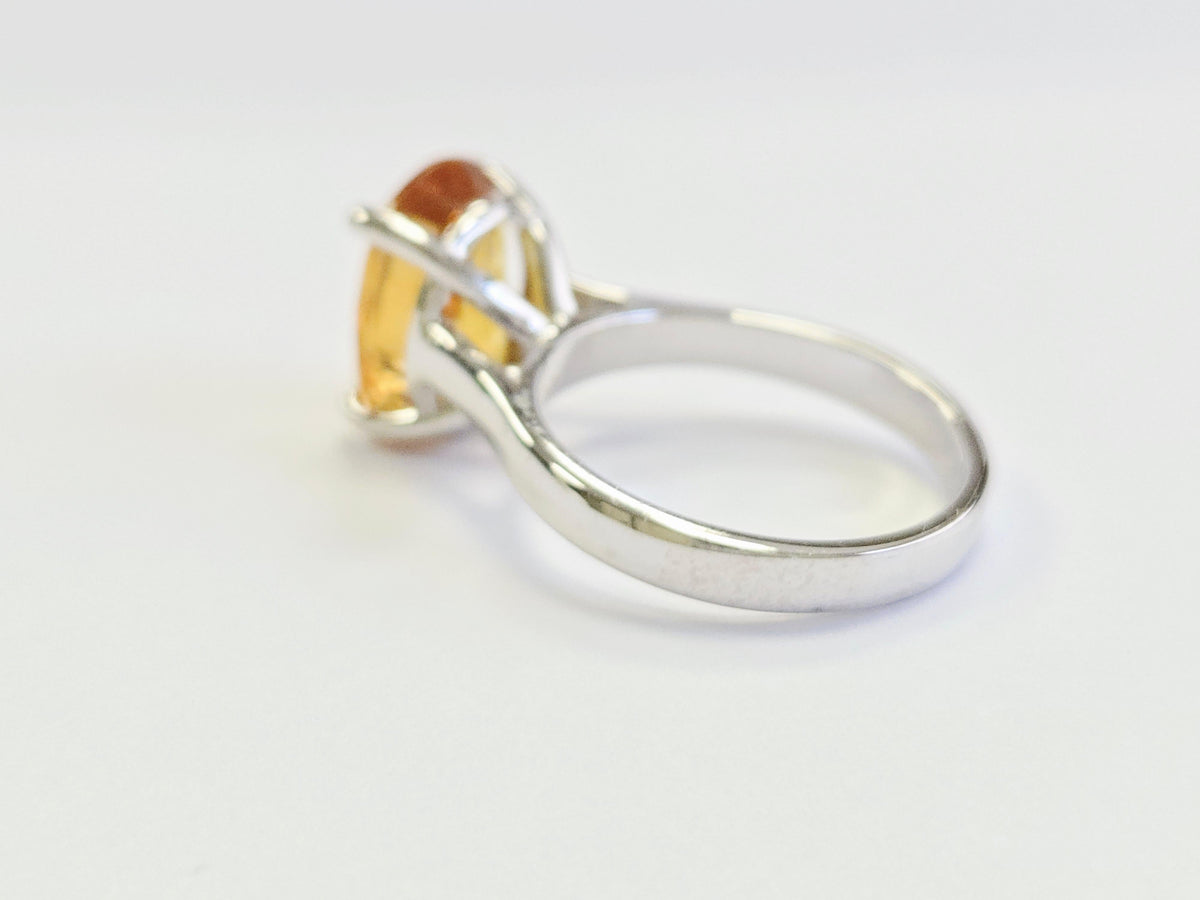 PRICE TO SELL- NO OFFERS, 5.22ct Oval Yellow Sapphire Ring in 14K White Gold