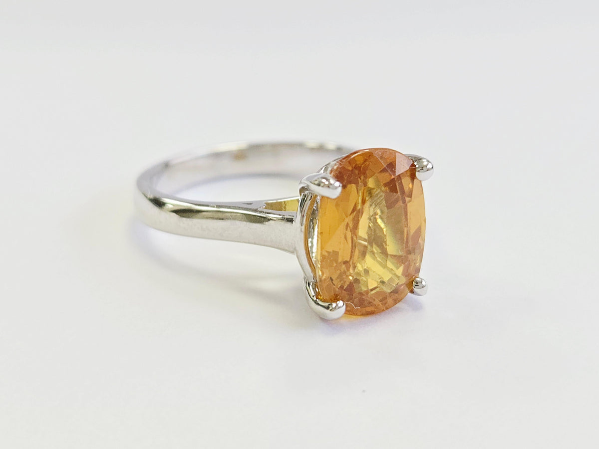 PRICE TO SELL- NO OFFERS, 5.22ct Oval Yellow Sapphire Ring in 14K White Gold