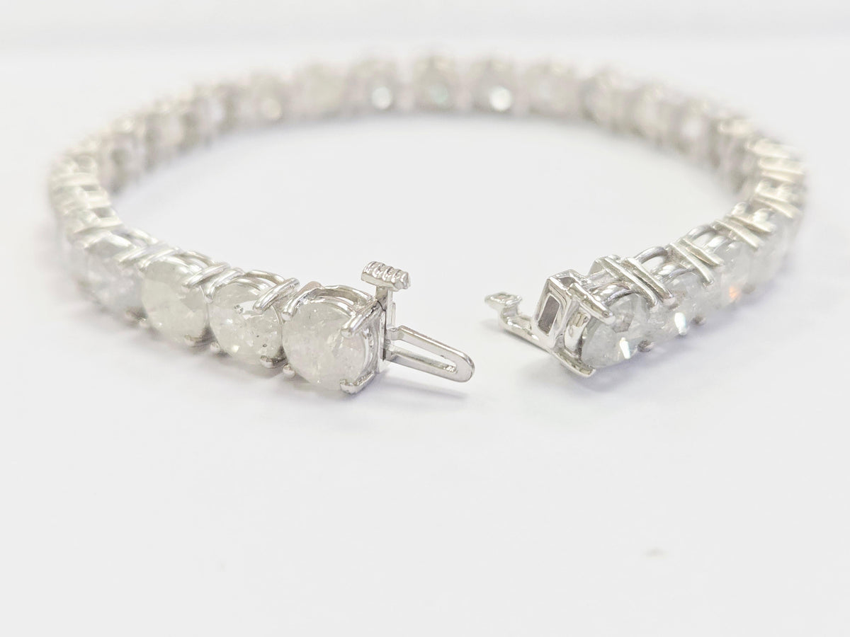 PRICE TO SELL- NO OFFERS, 29.50ct Natural Diamond Tennis Bracelet 14K White Gold