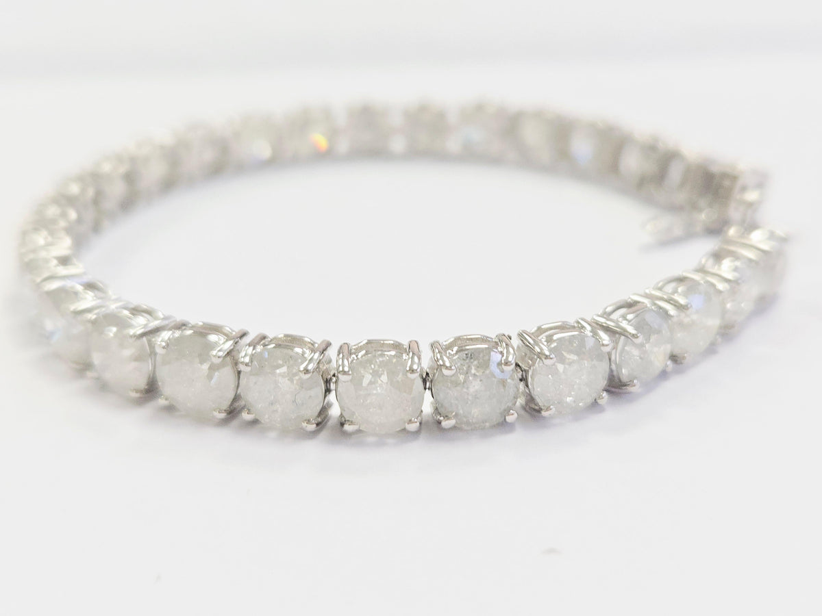 PRICE TO SELL- NO OFFERS, 29.50ct Natural Diamond Tennis Bracelet 14K White Gold