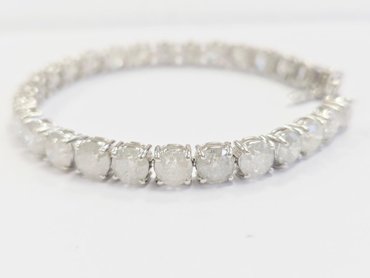PRICE TO SELL- NO OFFERS, 29.50ct Natural Diamond Tennis Bracelet 14K White Gold
