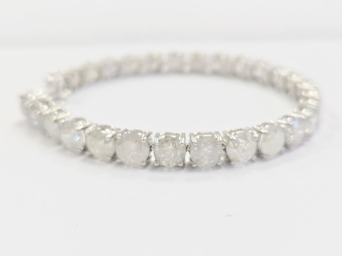 PRICE TO SELL- NO OFFERS, 29.50ct Natural Diamond Tennis Bracelet 14K White Gold