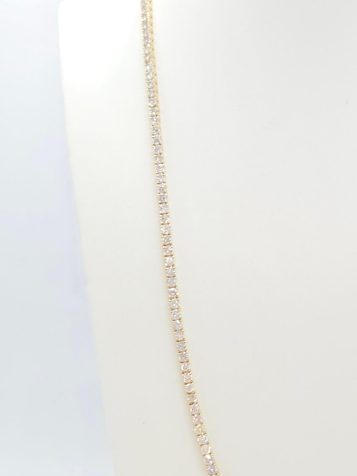 CLEARANCE EVENT, 9.15 cts Natural Diamond Tennis Necklace 14K Yellow 19"