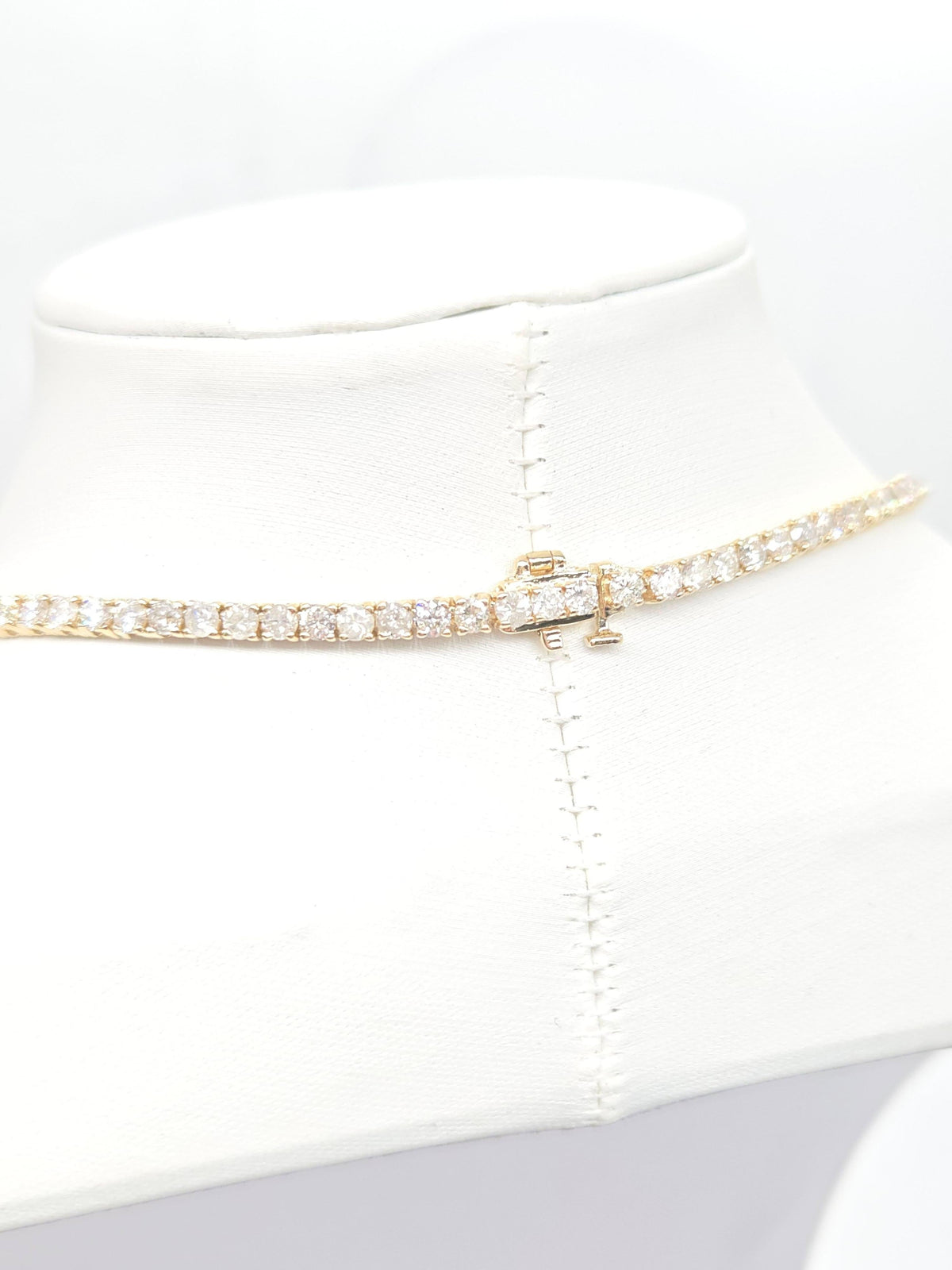 MONTH-LONG SALE, 15.50 cts Natural Diamond Tennis Necklace 14K Yellow 20"