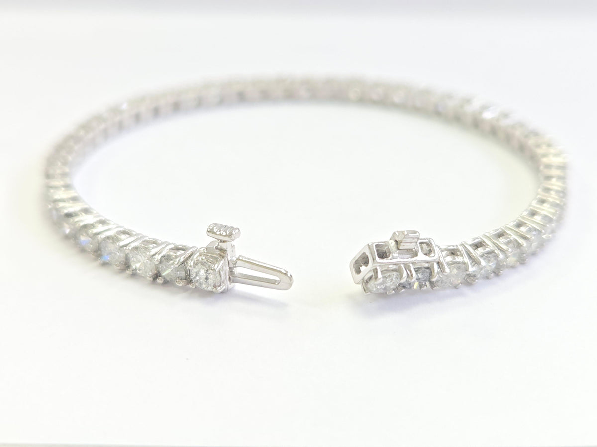 LIQUIDATION, 9.15 Carat Natural Diamond Tennis Bracelet 14K White Gold