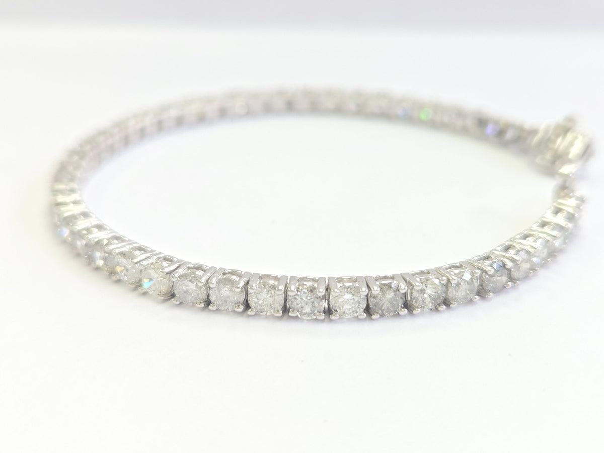 FLASH SALE, 9.03 Carat Natural Diamond Tennis Bracelet 14K White Gold