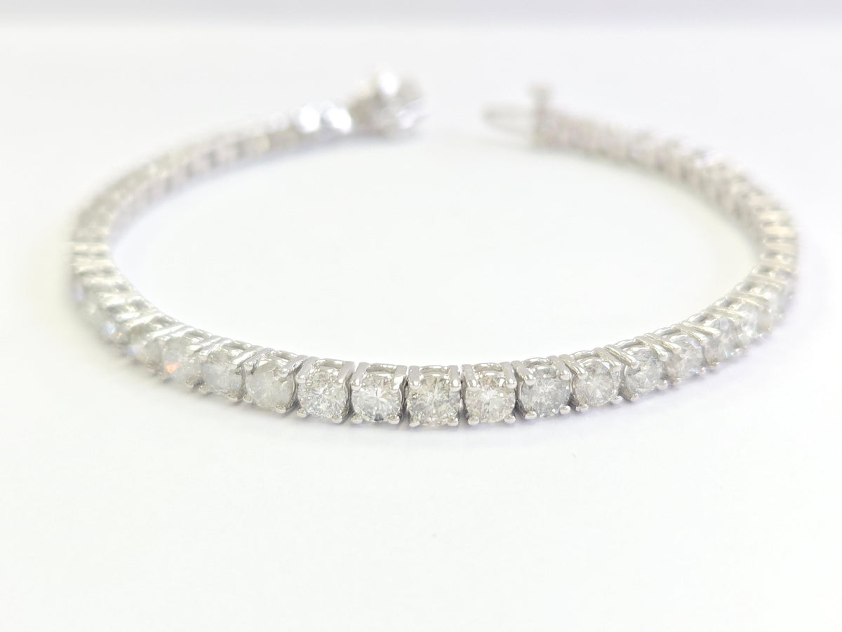 MARKDOWN, 8.68 Carat Natural Diamond Tennis Bracelet 14K White Gold