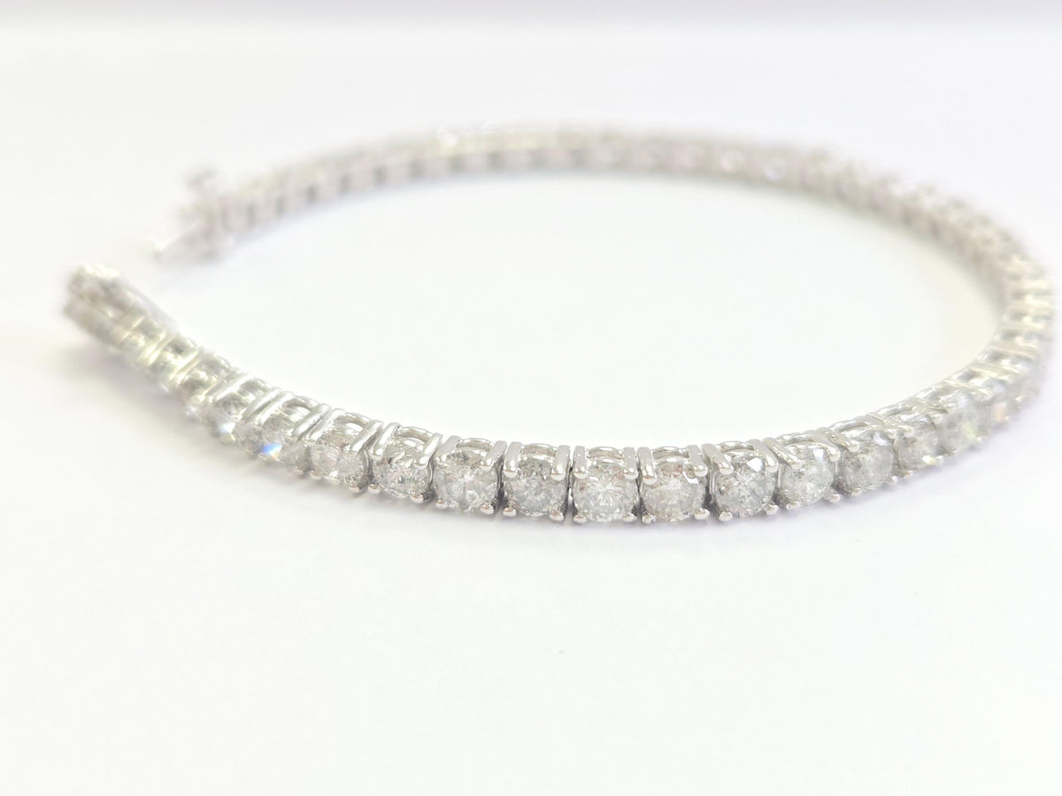 MARKDOWN, 8.68 Carat Natural Diamond Tennis Bracelet 14K White Gold