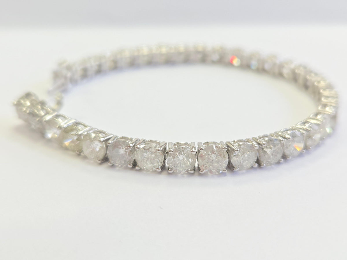 TRADE PRICING, 17.03 Carat Natural Diamond Tennis Bracelet 14K White Gold
