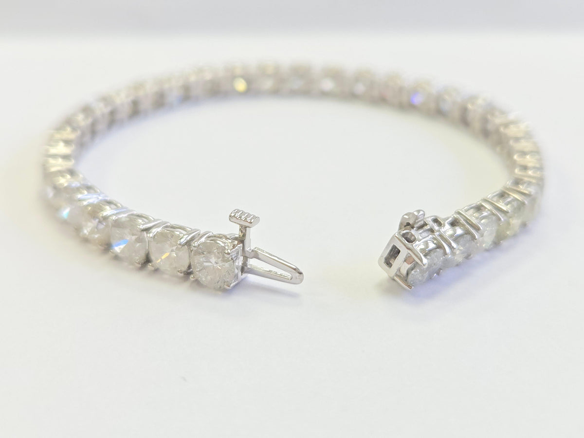 TRADE PRICING, 17.03 Carat Natural Diamond Tennis Bracelet 14K White Gold