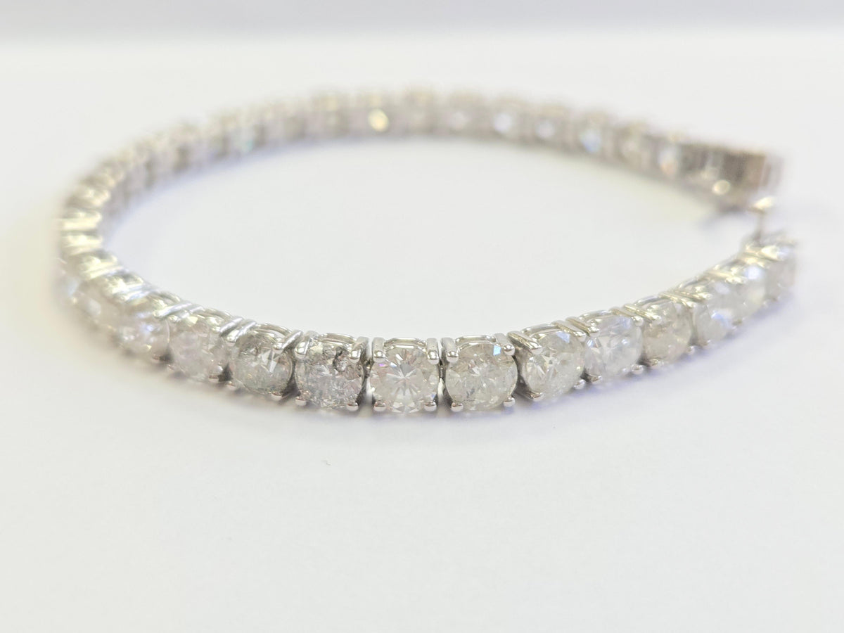 TRADE PRICING, 17.03 Carat Natural Diamond Tennis Bracelet 14K White Gold