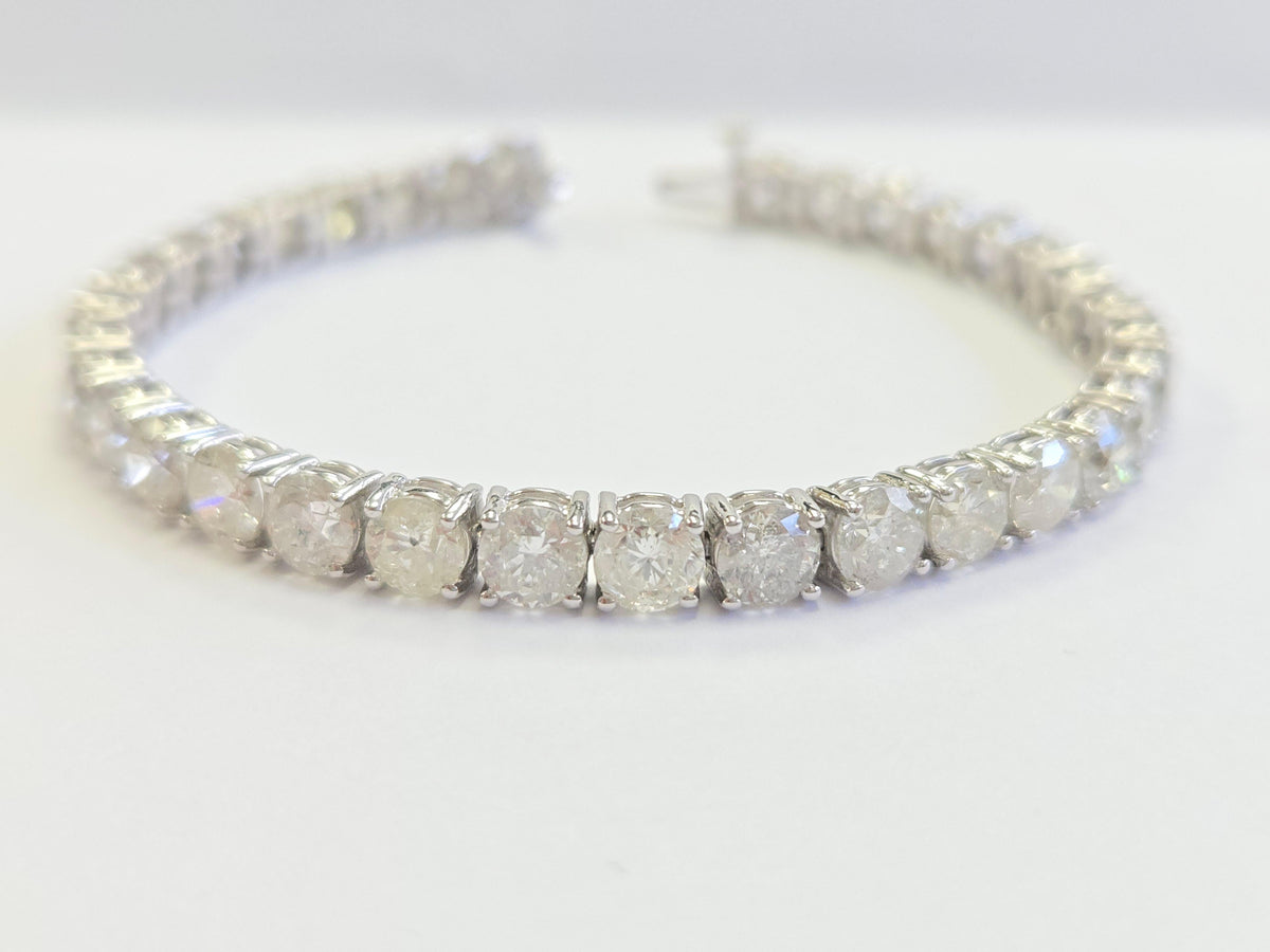 TRADE PRICING, 17.03 Carat Natural Diamond Tennis Bracelet 14K White Gold