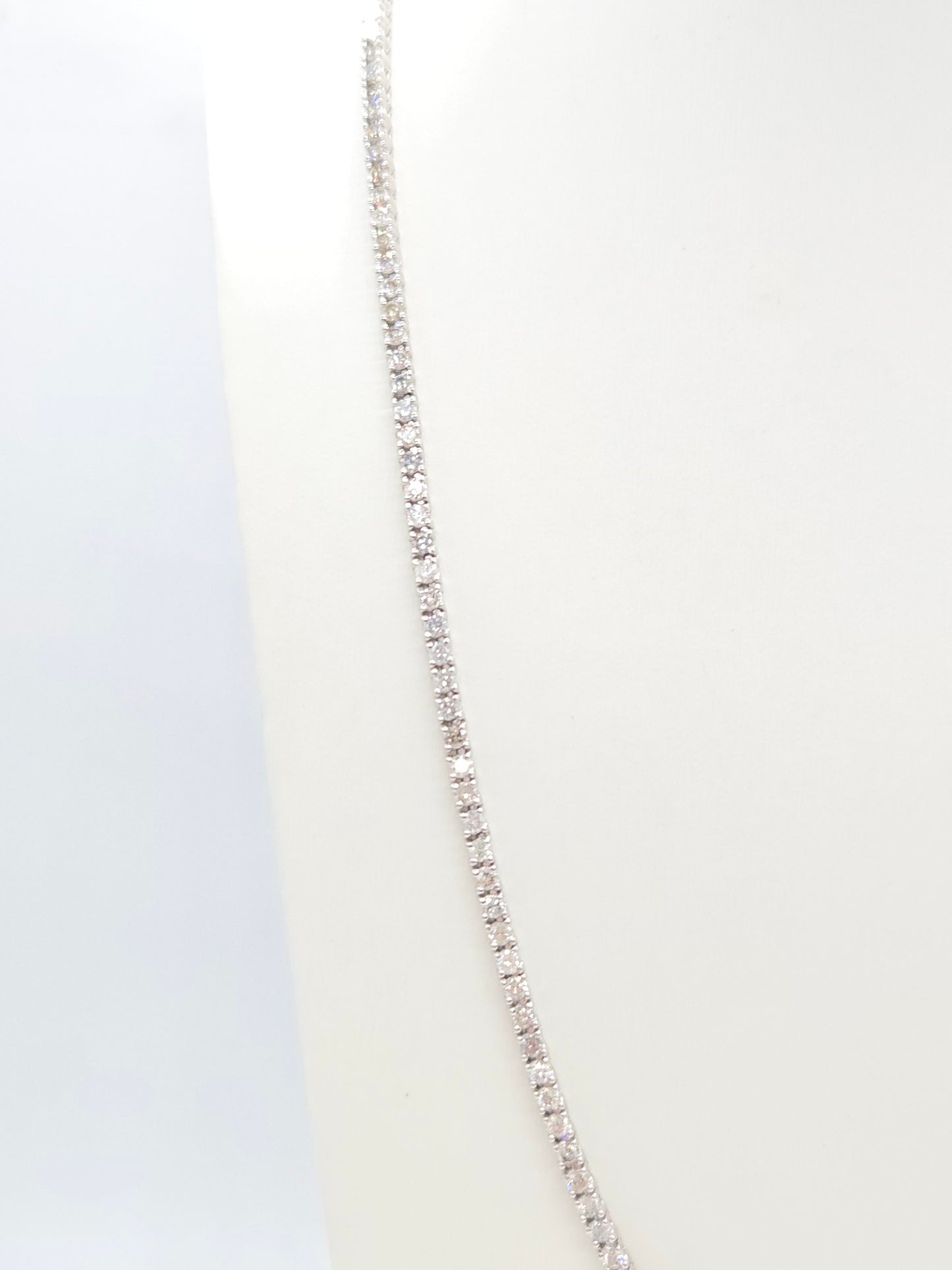 10.48 Carat Round Natural Diamond Tennis Necklace 14 Karat White Gold 22''