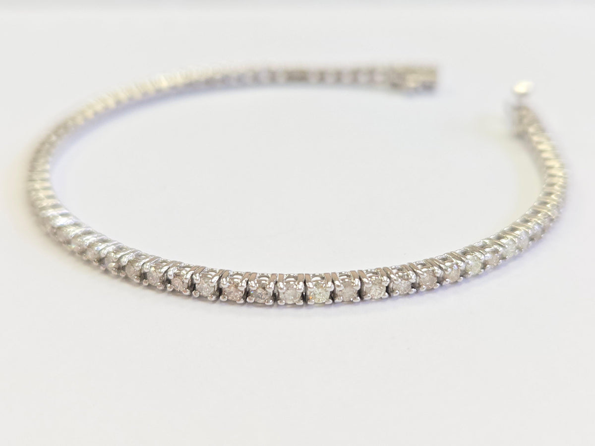 CLEARANCE, 1.92ct Diamond Tennis Bracelet in 14k White Gold
