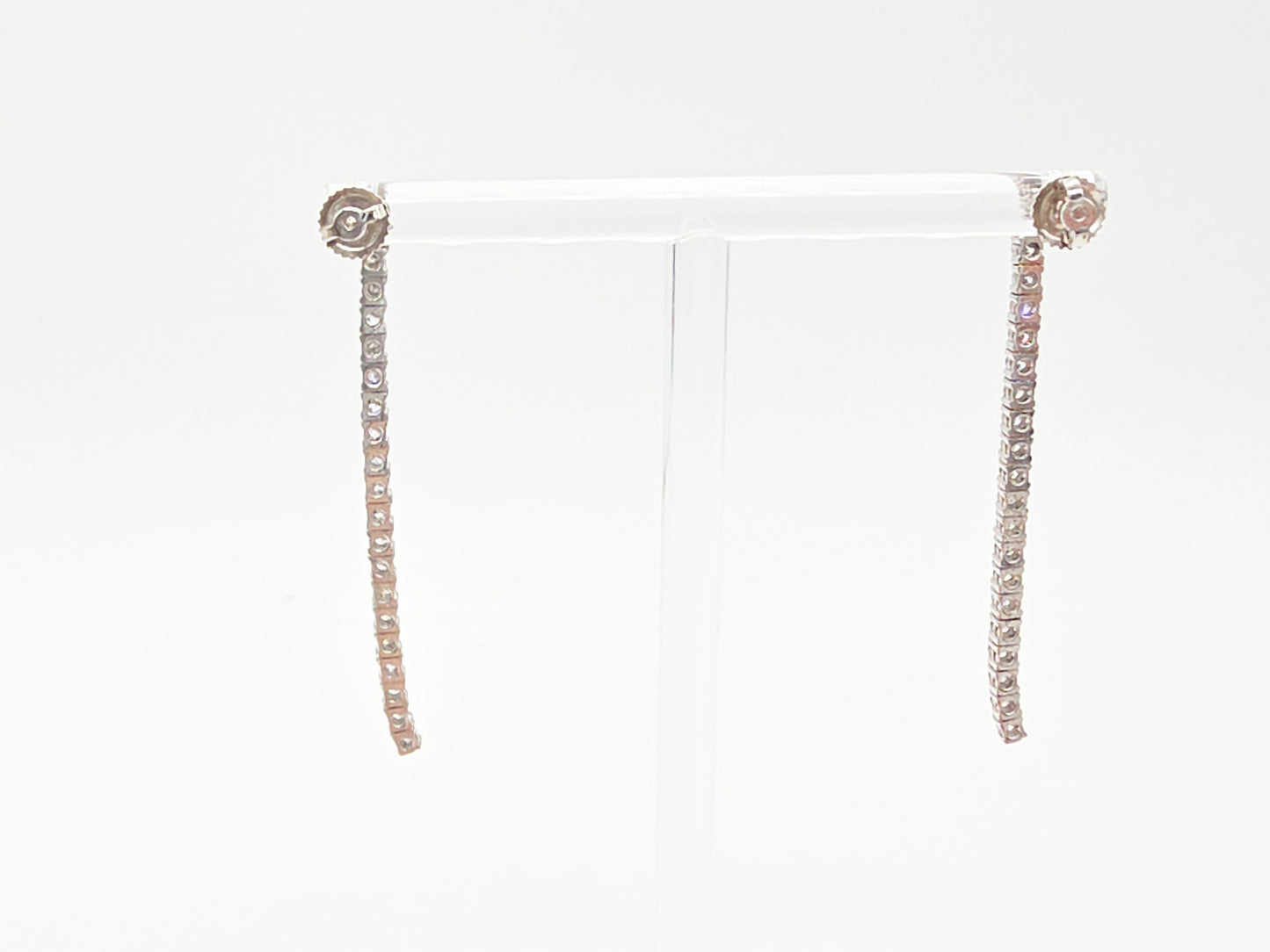 1.35 Carat Natural Diamond Tennis Drop Earrings in 14K White Gold