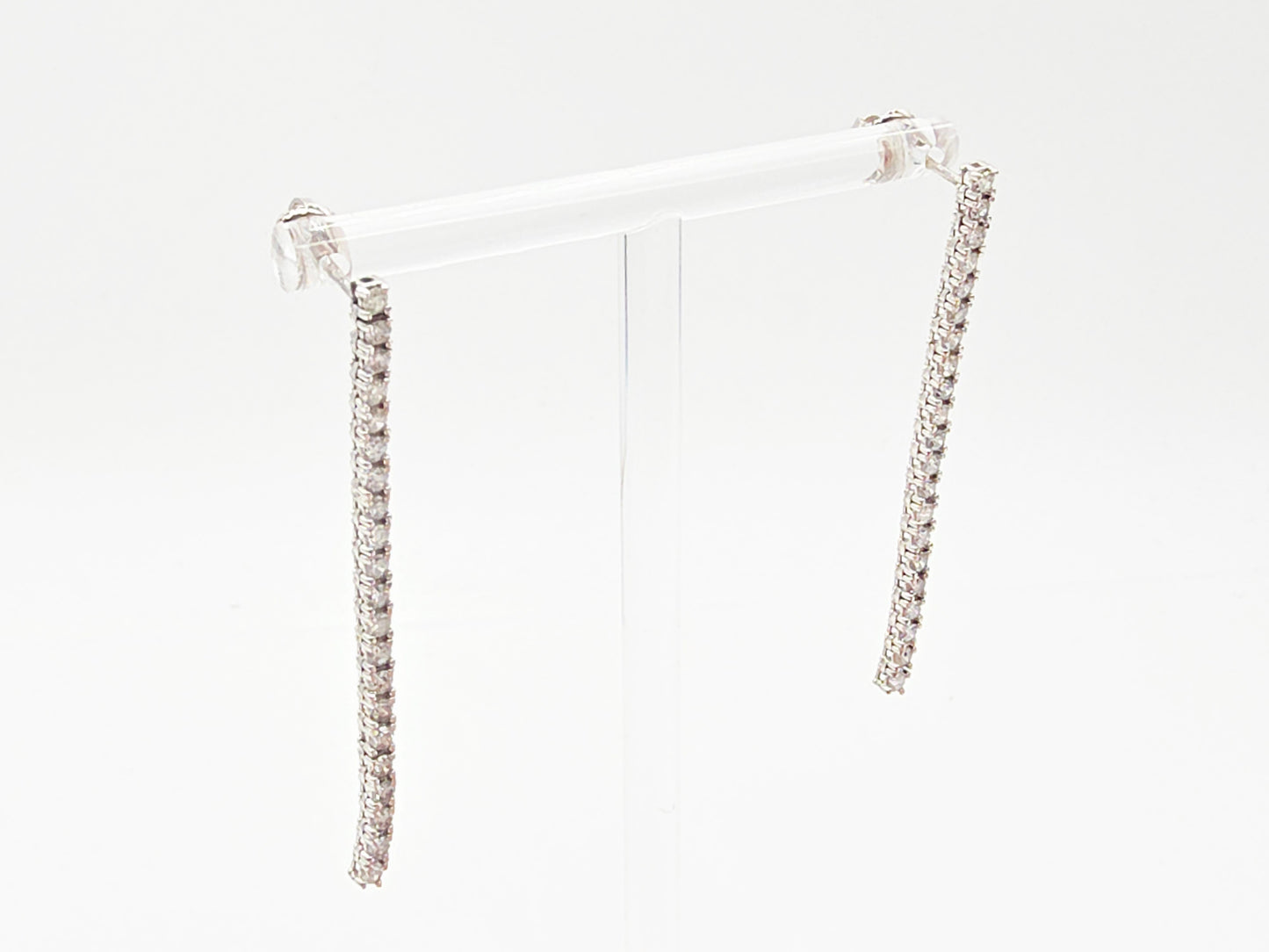 1.35 Carat Natural Diamond Tennis Drop Earrings in 14K White Gold